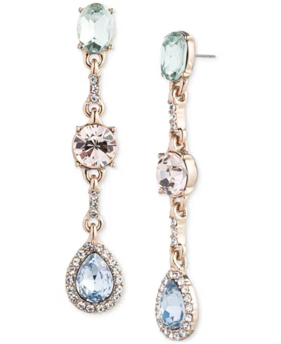 Givenchy Gold-tone Mixed Crystal Linear Drop Earrings In Multi