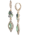 GIVENCHY GOLD-TONE PAVE & COLOR CRYSTAL DOUBLE DROP EARRINGS