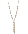 Givenchy Gold-tone Pave Cluster & Pear-shape Crystal Lariat Necklace, 16" + 3" Extender