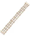 Givenchy Gold-tone Pave Cluster Triple-row Flex Bracelet