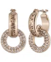 Givenchy Gold-tone Pave Link Charm Logo Hoop Earrings In Gold