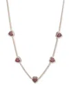 Givenchy Gold-tone Red Cubic Zirconia Heart Statement Necklace, 16" + 3" Extender In Bright Red