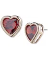 Givenchy Gold-tone Red Cubic Zirconia Heart Stud Earrings In Bright Red