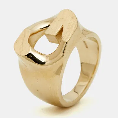 Pre-owned Givenchy Gold Tone Ring Size 52