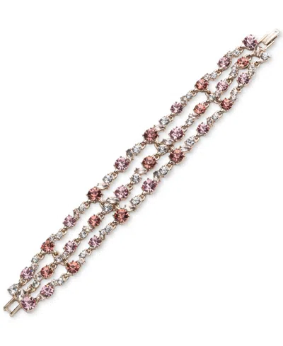 Givenchy Gold-tone Rose Multi Row Stone Flex Bracelet