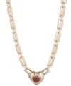 Givenchy Gold-tone Stone Heart Pendant Necklace, 16" + 3" Extender In Wine