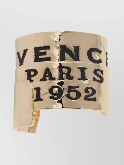 Givenchy Golden Cuff Bracelet Engraved Design