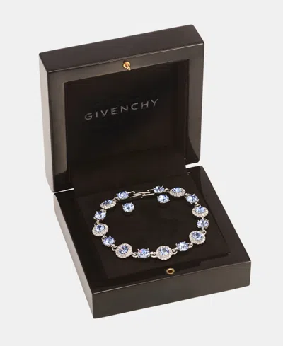 Givenchy Gold-tone Boxed Blue Pave Halo Bracelet And Earring Set In Metallic