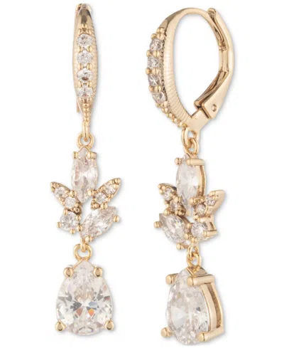 Givenchy Gold-tone Cubic Zirconia Double Drop Earrings