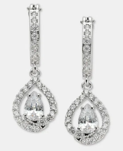 Givenchy Gold-tone Cubic Zirconia Double Drop Earrings In Silver
