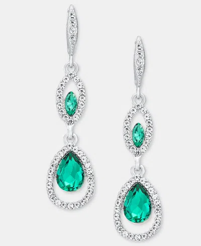 Givenchy Gold-tone Glass Drama Double Drop Earrings In Green