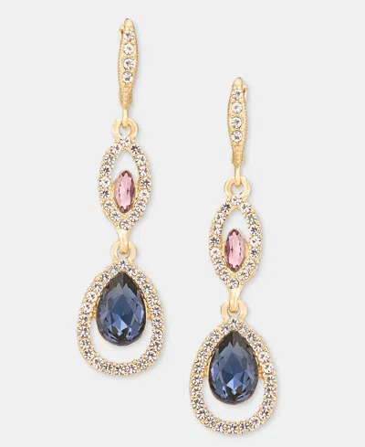 Givenchy Gold-tone Glass Drama Double Drop Earrings