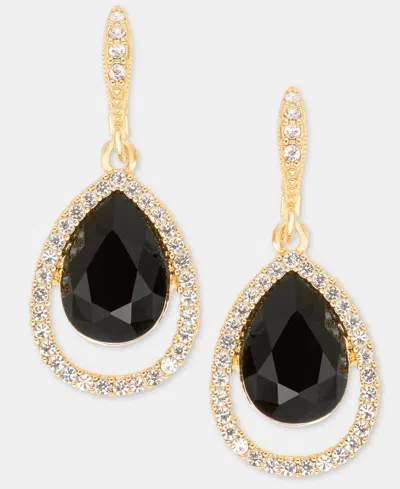 Givenchy Gold-tone Mixed Metal Crystal Open Pave Pear Drop Earrings