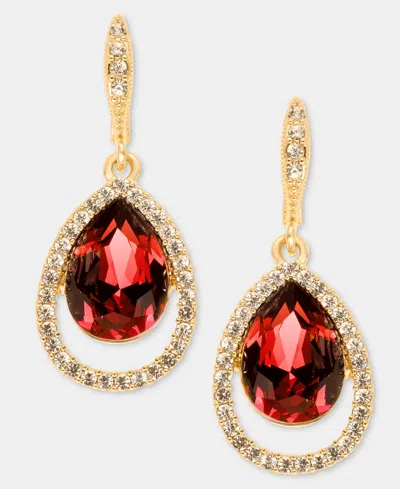 Givenchy Gold-tone Mixed Metal Crystal Open Pave Pear Drop Earrings