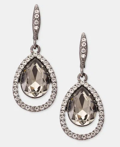 Givenchy Gold-tone Mixed Metal Crystal Open Pave Pear Drop Earrings In Brown