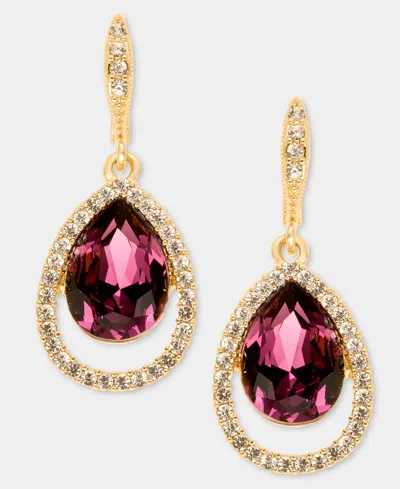 Givenchy Gold-tone Mixed Metal Crystal Open Pave Pear Drop Earrings