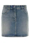 Givenchy Mini Skirt In Denim With Chain Details