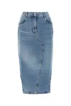 Givenchy Blue Asymmetric Denim Midi Skirt