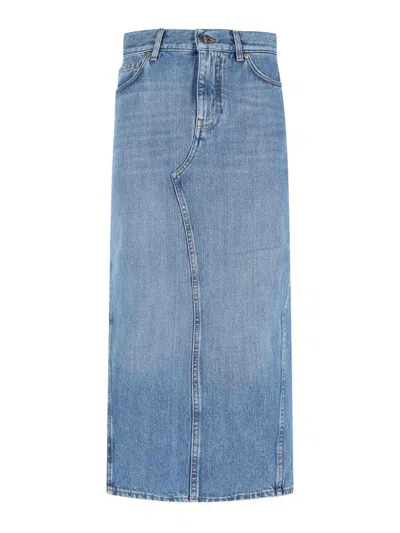 GIVENCHY GONNA MIDI IN DENIM