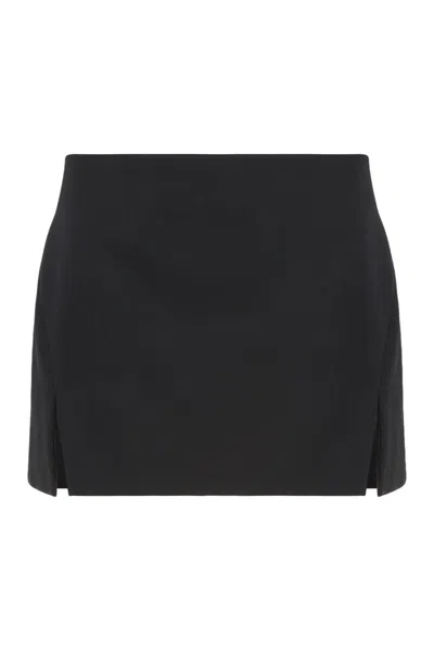 Givenchy Gonna Mini In Lana Polvere Di Grano In Black