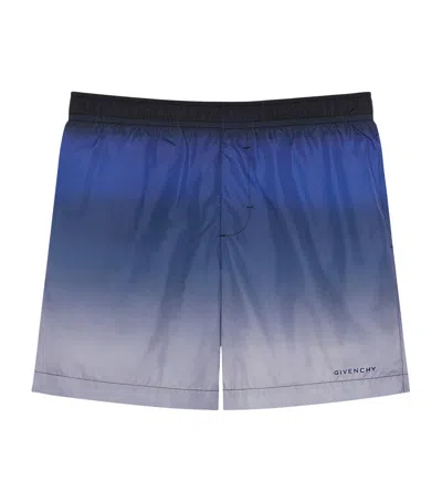 Givenchy Gradient Print Swim Shorts In Blue