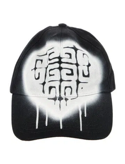 Pre-owned Givenchy Graffiti Baseball Hat In Black/white