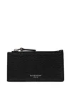 Givenchy Grain Leather Card Holder With Zip In Black