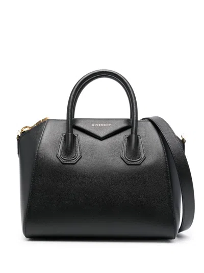 Givenchy Grained Black Calf Leather Handbag With Gold-tone Hardware