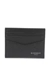 Givenchy Black Card Holder With V Detail And Logo Lettering On The Front In Leather Man In Black