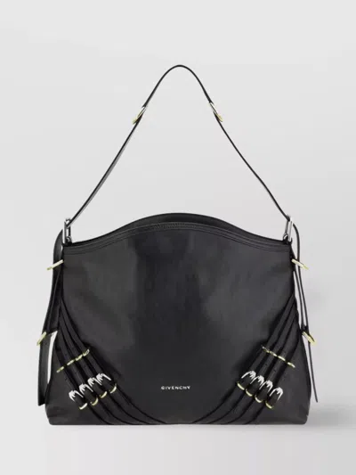 Givenchy Grained Leather Shoulder Bag With Metal Accents