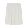 Givenchy Pleated Pointelle Knit Skirt With Ribbed Waistband In White