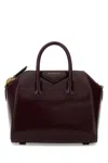 Givenchy Grape Leather Mini Antigona Handbag In Purple