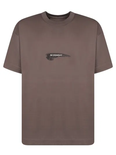 Givenchy Graphic Cotton T-shirt With Unique Logo Design And Distinctive Back Print In Green