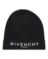Givenchy Graphic Logo Beanie Crafted From Cotton And Cashmere Blend In Black