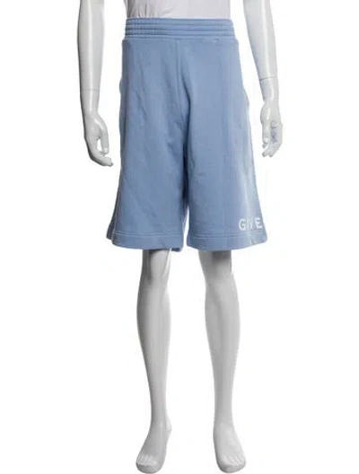 Pre-owned Givenchy Graphic Print Athletic Shorts W/ Tags In Blue