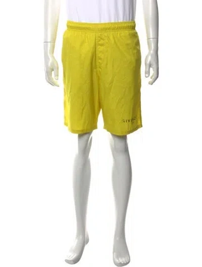 Pre-owned Givenchy Graphic Print Athletic Shorts In Yellow