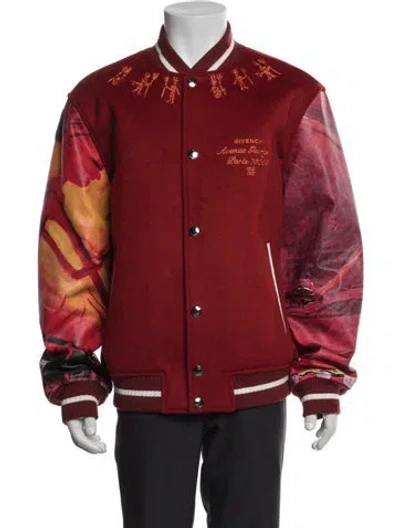 Pre-owned Givenchy Graphic Print Bomber Jacket In Red