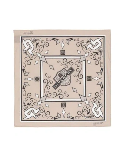 Givenchy Graphic-print Cotton Scarf In Neutral