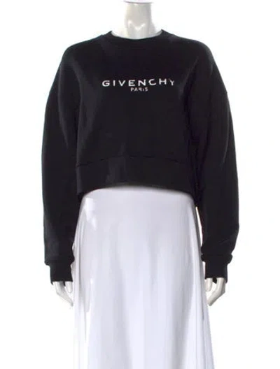 Pre-owned Givenchy Graphic Print Crew Neck Crop Top In Black