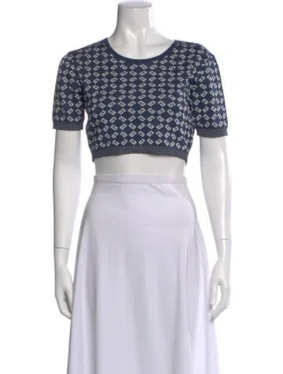 Pre-owned Givenchy Graphic Print Crew Neck Crop Top W/ Tags In White