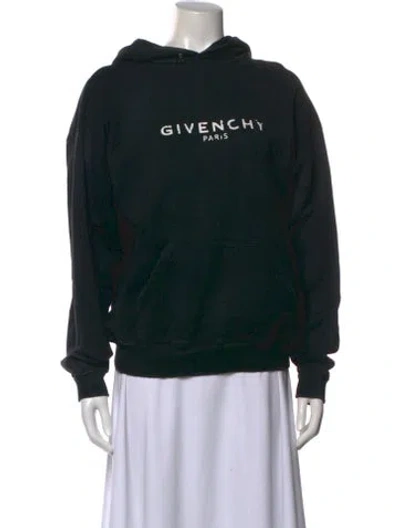 Pre-owned Givenchy Graphic Print Crew Neck Hoodie In Black