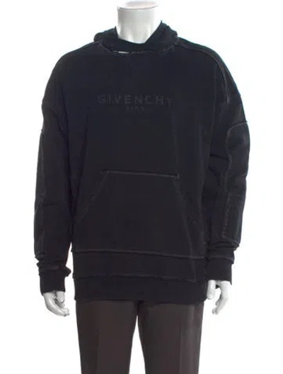 Pre-owned Givenchy Graphic Print Crew Neck Hoodie In Black