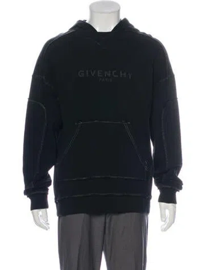 Pre-owned Givenchy Graphic Print Crew Neck Hoodie In Black