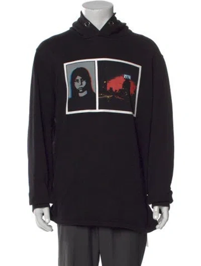 Pre-owned Givenchy Graphic Print Crew Neck Hoodie In Black
