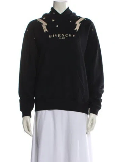 Pre-owned Givenchy Graphic Print Crew Neck Hoodie In Black