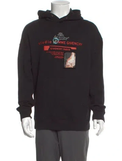 Pre-owned Givenchy Graphic Print Crew Neck Hoodie In Black
