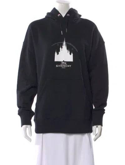 Pre-owned Givenchy Graphic Print Crew Neck Hoodie In Black