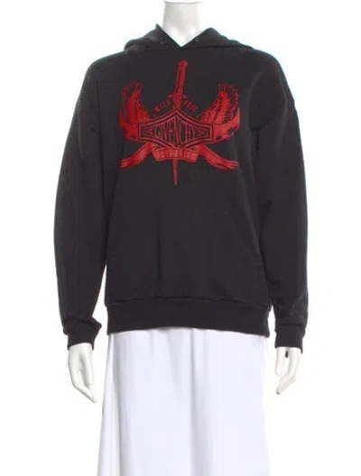 Pre-owned Givenchy Graphic Print Crew Neck Hoodie In Black