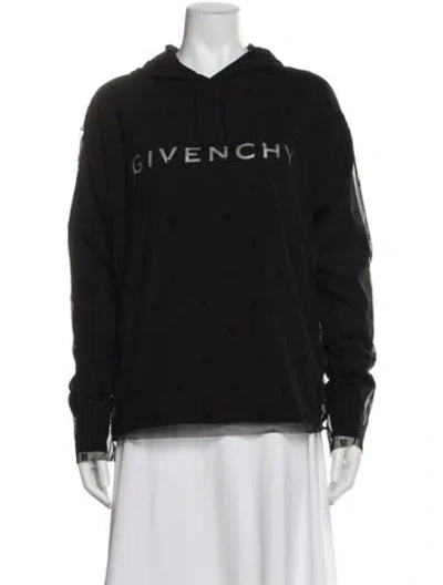 Pre-owned Givenchy Graphic Print Crew Neck Hoodie In Black