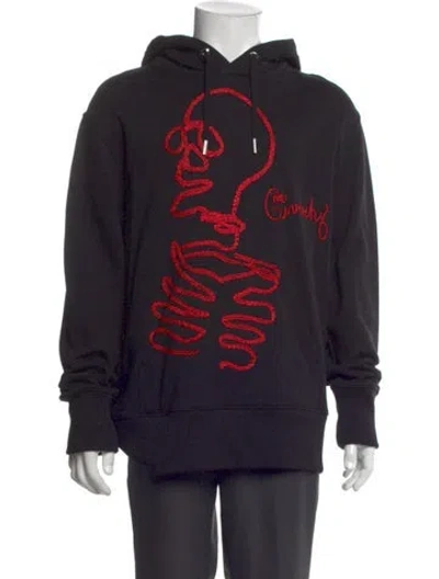 Pre-owned Givenchy Graphic Print Crew Neck Hoodie In Black